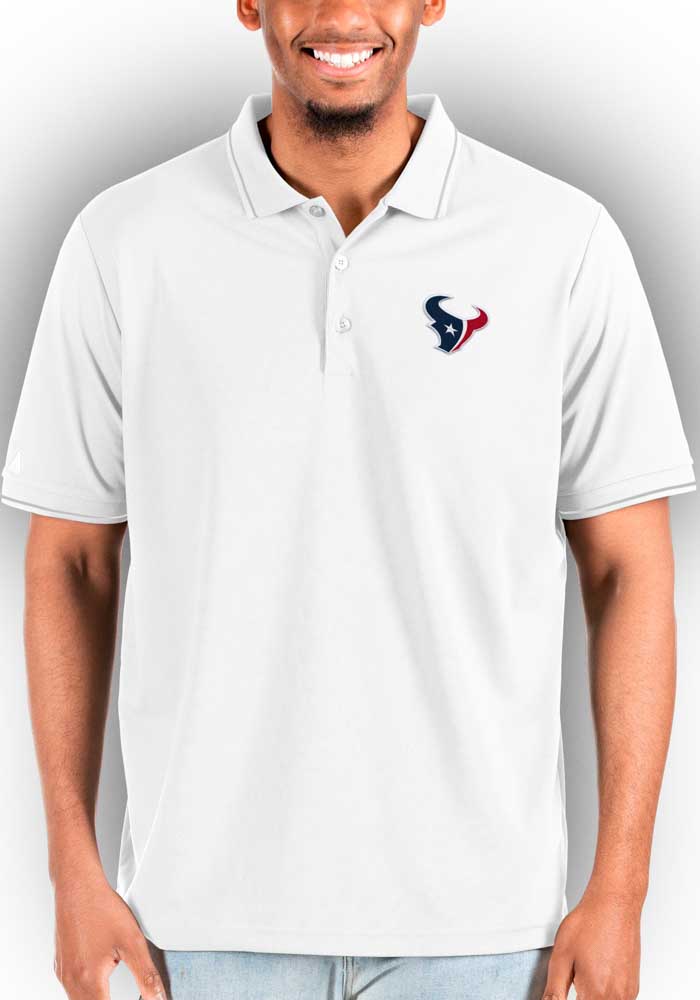 Antigua Houston Texans Mens White Affluent Big and Tall Polos Shirt