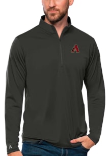 Antigua Arizona Diamondbacks Mens Grey Tribute Long Sleeve 1/4 Zip Pullover