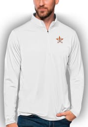 Antigua Houston Astros Mens White Tribute Long Sleeve 1/4 Zip Pullover