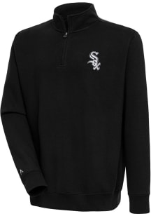 Antigua Chicago White Sox Mens Black Victory Long Sleeve 1/4 Zip Pullover