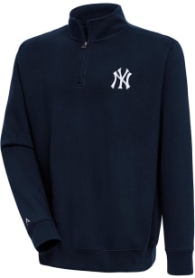 Antigua New York Yankees Mens Navy Blue Victory Long Sleeve 1/4 Zip Pullover