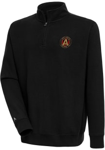 Antigua Atlanta United FC Mens Black Victory Long Sleeve 1/4 Zip Pullover