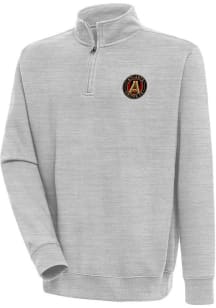 Antigua Atlanta United FC Mens Grey Victory Long Sleeve 1/4 Zip Pullover