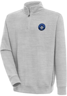 Antigua Montreal Impact Mens Grey Victory Long Sleeve Qtr Zip Pullover