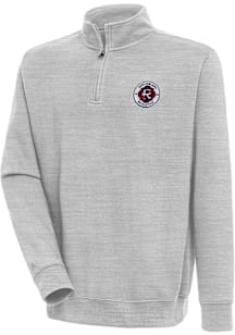 Antigua New England Revolution Mens Grey Victory Long Sleeve Qtr Zip Pullover