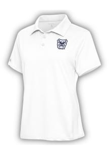 Antigua Butler Bulldogs Womens White Motivated Short Sleeve Polo Shirt