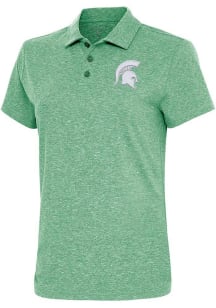 Antigua Michigan State Spartans Womens Green Motivated Short Sleeve Polo Shirt