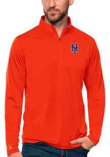 Antigua New York Mets Mens Orange Tribute Long Sleeve 1/4 Zip Pullover