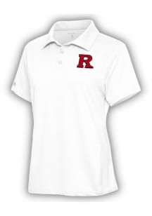 Antigua Rutgers Scarlet Knights Womens White Motivated Short Sleeve Polo Shirt