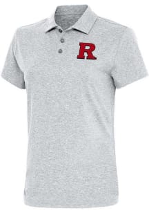 Antigua Rutgers Scarlet Knights Womens Grey Motivated Short Sleeve Polo Shirt