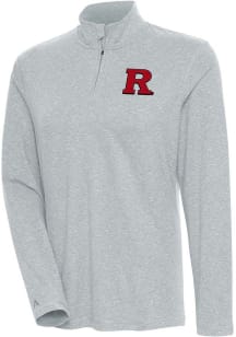 Antigua Rutgers Scarlet Knights Womens Grey Confront 1/4 Zip Pullover