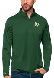 Antigua Oakland Athletics Mens Green Tribute Long Sleeve 1/4 Zip Pullover