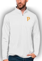 Antigua Pittsburgh Pirates Mens White Tribute Long Sleeve 1/4 Zip Pullover