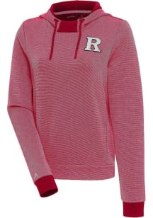 Antigua Rutgers Scarlet Knights Womens Red Axe Bunker Hooded Sweatshirt
