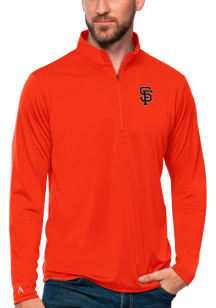 Antigua San Francisco Giants Mens Orange Tribute Long Sleeve 1/4 Zip Pullover
