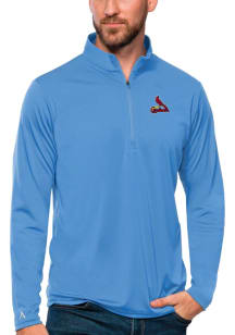 Antigua St Louis Cardinals Mens Blue Tribute Long Sleeve 1/4 Zip Pullover