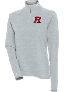 Antigua Rutgers Scarlet Knights Womens Grey Milo 1/4 Zip Pullover