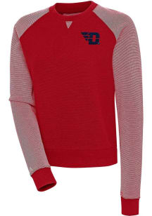 Antigua Dayton Flyers Womens Red Flier Bunker Crew Sweatshirt