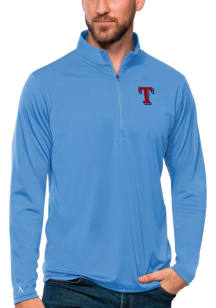 Antigua Texas Rangers Mens Blue Tribute Long Sleeve 1/4 Zip Pullover