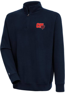 Antigua Chicago Bears Mens Navy Blue Chain Victory Long Sleeve 1/4 Zip Pullover