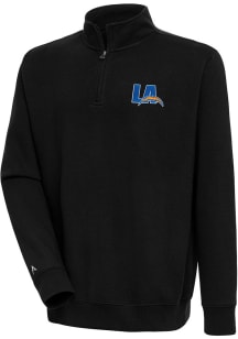 Antigua Los Angeles Chargers Mens Black Victory Long Sleeve 1/4 Zip Pullover
