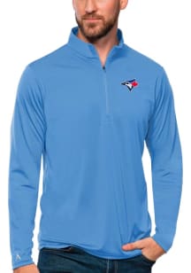 Antigua Toronto Blue Jays Mens Blue Tribute Long Sleeve 1/4 Zip Pullover