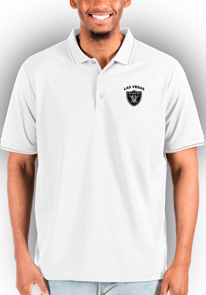 Men's Antigua Black Las Vegas Raiders Big & Tall Tribute Polo