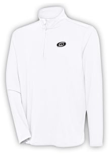 Antigua Carolina Hurricanes Mens White Metallic Logo Hunk Long Sleeve 1/4 Zip Pullover