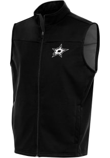 Antigua Dallas Stars Mens Black Metallic Logo Links Golf Sleeveless Jacket
