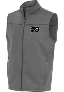 Antigua Philadelphia Flyers Mens Black Metallic Logo Links Golf Sleeveless Jacket