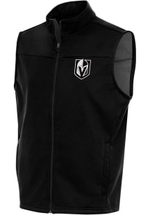 Antigua Vegas Golden Knights Mens Black Metallic Logo Links Golf Sleeveless Jacket