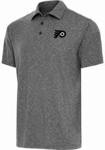 Antigua Philadelphia Flyers Mens Black Metallic Logo Par 3 Short Sleeve Polo