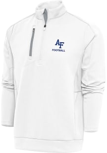 Antigua Air Force Falcons Mens White Football Generation Long Sleeve 1/4 Zip Pullover