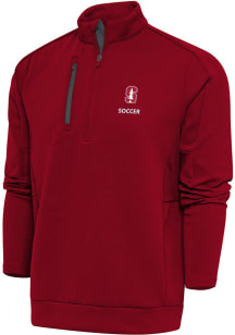 Antigua Stanford Cardinal Mens Red Soccer Generation Long Sleeve 1/4 Zip Pullover