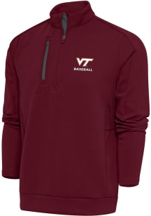 Antigua Virginia Tech Hokies Mens Maroon Baseball Generation Long Sleeve 1/4 Zip Pullover