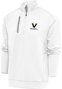 Antigua Vanderbilt Commodores Mens White Baseball Generation Long Sleeve 1/4 Zip Pullover