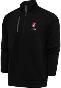 Antigua Stanford Cardinal Mens Black Soccer Generation Big and Tall 1/4 Zip Pullover