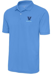 Antigua Villanova Wildcats Mens Light Blue Basketball Legacy Pique Short Sleeve Polo