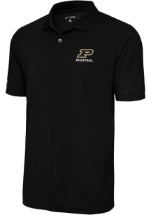 Antigua Purdue Boilermakers Black Basketball Legacy Pique Big and Tall Polo