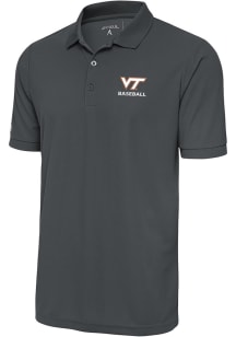 Antigua Virginia Tech Hokies Mens Grey Baseball Legacy Pique Big and Tall Polos Shirt
