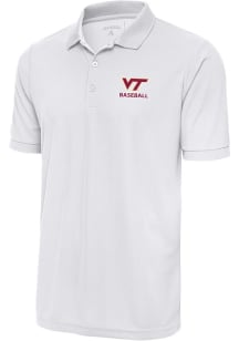 Antigua Virginia Tech Hokies Mens White Baseball Legacy Pique Big and Tall Polos Shirt