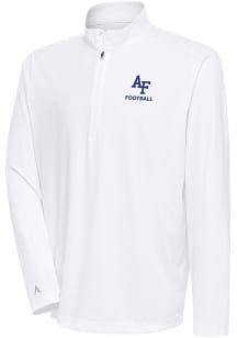 Antigua Air Force Falcons Mens White Football Tribute Long Sleeve 1/4 Zip Pullover