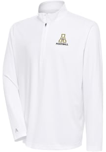 Antigua Appalachian State Mountaineers Mens White Football Tribute Long Sleeve 1/4 Zip Pullover