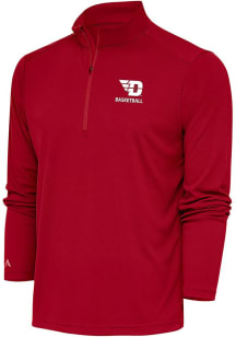 Antigua Dayton Flyers Mens Red Basketball Tribute Long Sleeve 1/4 Zip Pullover