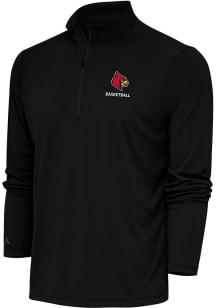 Antigua Louisville Cardinals Mens Black Basketball Tribute Long Sleeve 1/4 Zip Pullover