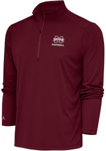Antigua Mississippi State Bulldogs Mens Maroon Football Tribute Long Sleeve 1/4 Zip Pullover