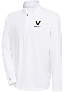 Antigua Vanderbilt Commodores Mens White Baseball Tribute Long Sleeve 1/4 Zip Pullover