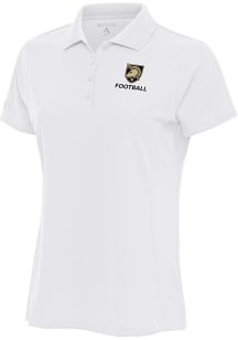 Antigua Army Black Knights Womens White Football Legacy Pique Short Sleeve Polo Shirt