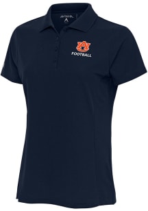 Antigua Auburn Tigers Womens Navy Blue Football Legacy Pique Short Sleeve Polo Shirt