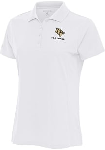 Antigua UCF Knights Womens White Football Legacy Pique Short Sleeve Polo Shirt
